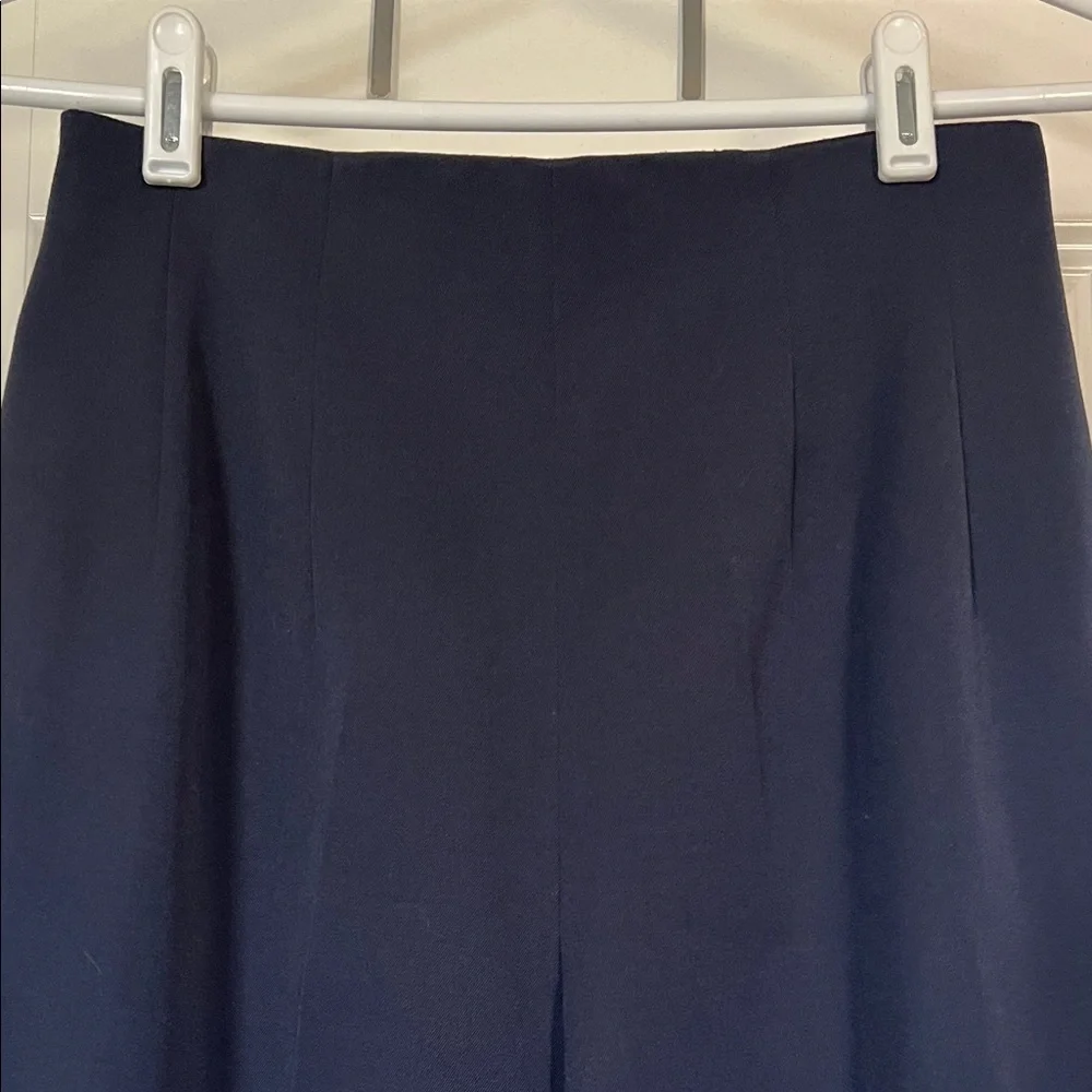 Tahari Navy blue Wide-Leg Trousers - Picture 4 of 10